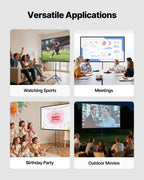 VEVOR Projektionsleinwand Stativleinwand (80 Zoll) mit 160° Weitwinkel, Beamerleinwand für Projektor innen & außen 16:9 4K HD, tragbare Filmleinwand mit Tragetasche für Heimkino Präsentation