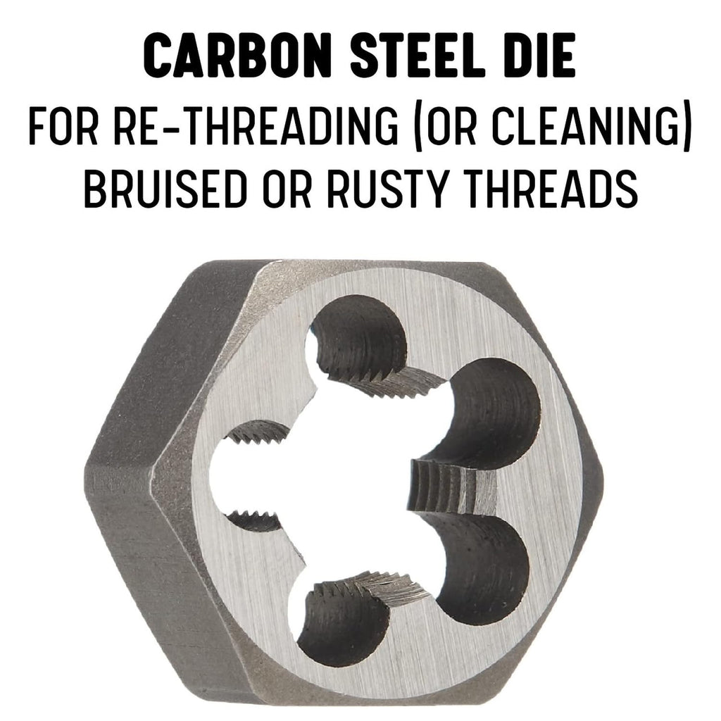 HSS-America DWT Carbon Stahl Sechskant Schneideisen (# 4–101,6–12,7 cm-8, M1,6 x Ring – M50 x 1,5, Standard und Linke Hand), unbeschichtet (hell) Finish, m30 x 1.5, 1