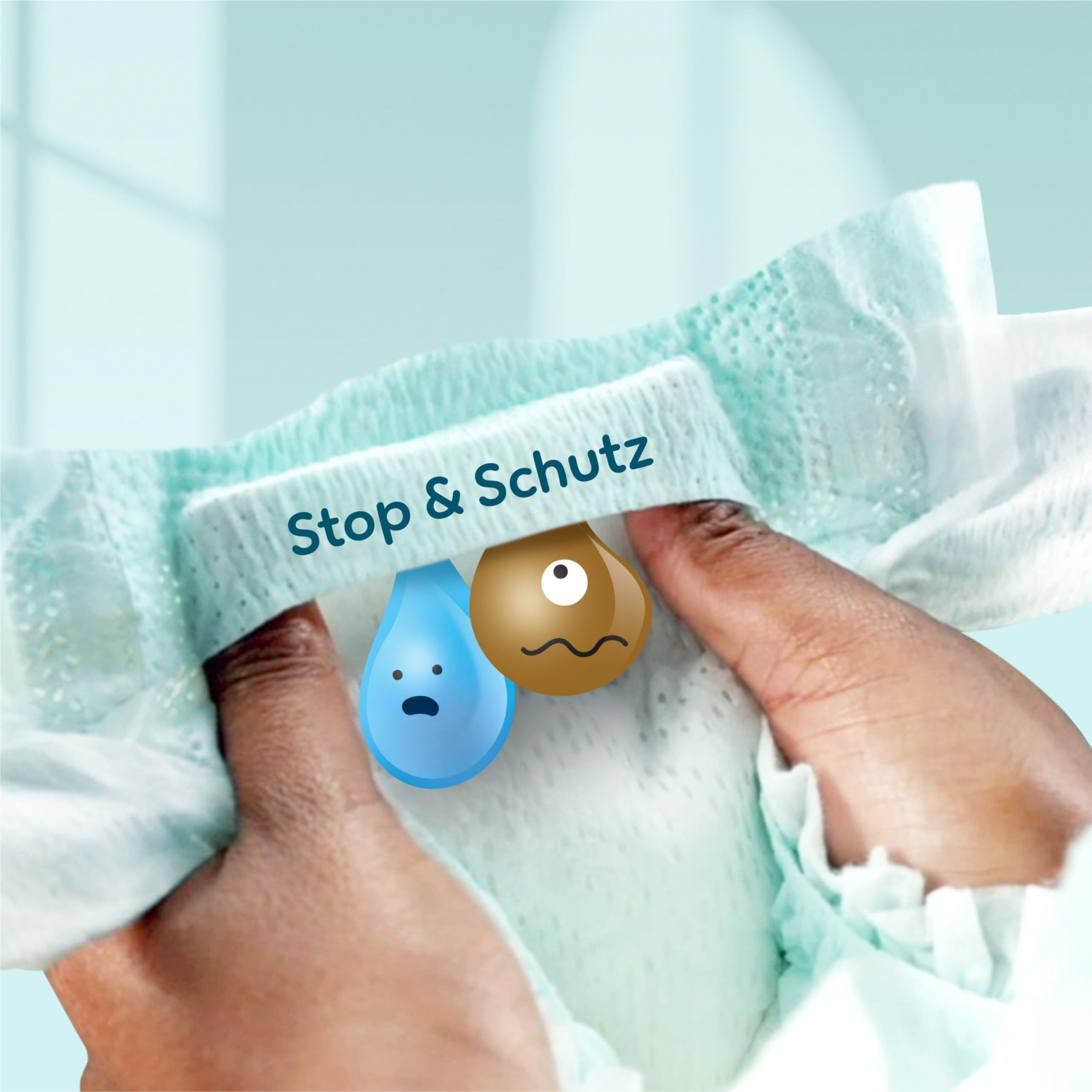 Pampers Premium Protection Größe 1, 180 Windeln, 2kg-5kg, Doppelter Schutz für die Haut und vor Auslaufen