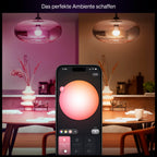 Philips Hue Essential Smart LED A60 Glühbirne,white and color, E27-Fassung, 8 W, 2200 K–6500 K, 806 lm, dimmbar, kompatibel mit Alexa, Google Assistant und Apple Home, 4er-Pack