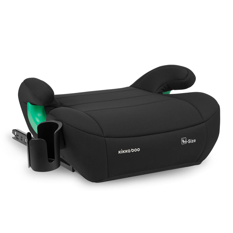 KikkaBoo i-Pop Kindersitzerhöhung Auto Kinder, i-Size, Isofix, 22-36 kg, Gruppe 3, 7-12 Jahre, Autositz Sitzerhöhung, Schwarz