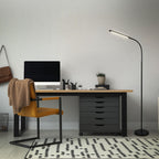 BRILONER – LED Stehlampe dimmbar als Deko im Wohnzimmer und Leselampe, Schwenkbare LED Lampe, Wohnzimmerlampe, Touch, Indirekte Beleuchtung, Schwarz