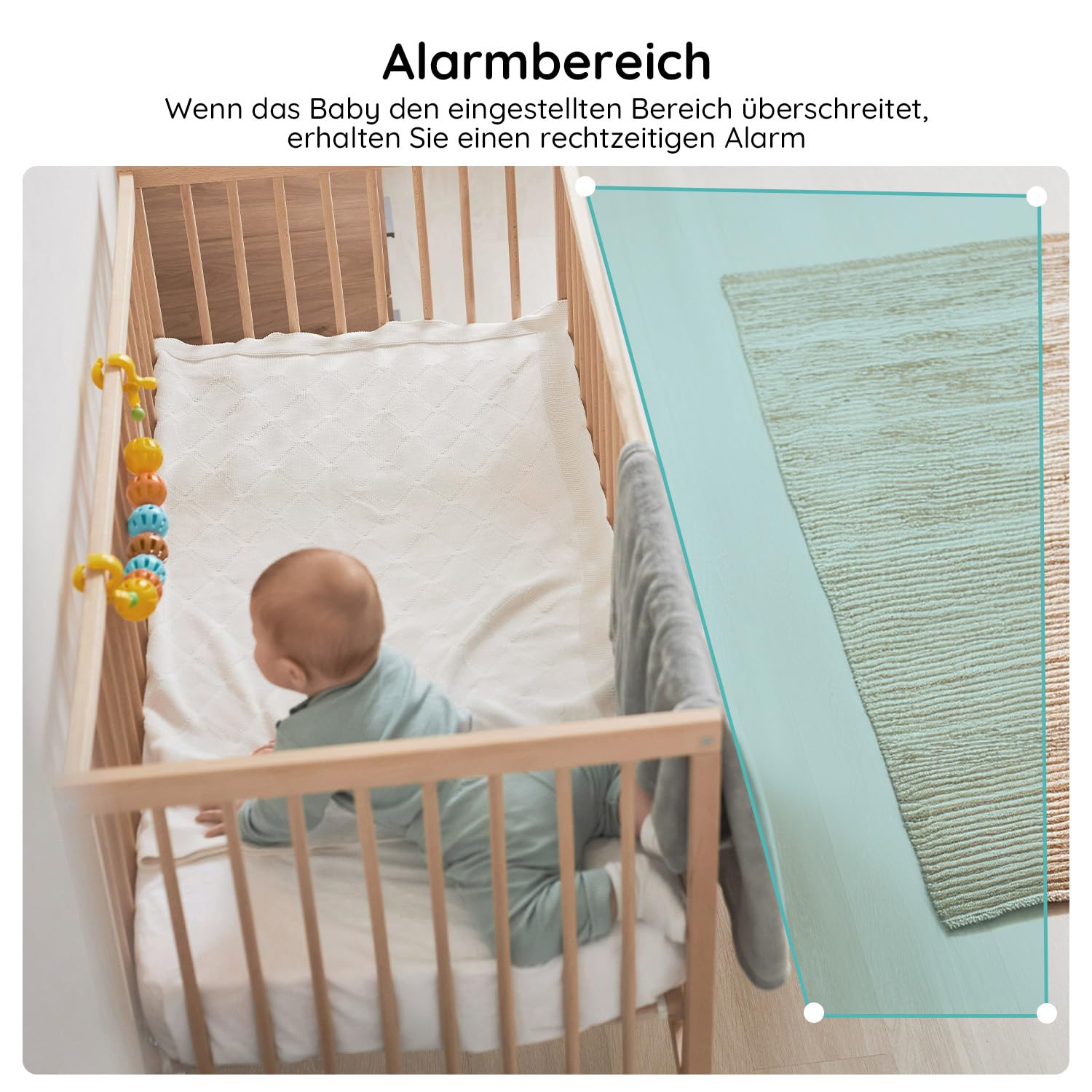 BOIFUN Babyphone mit 2 Kameras, 360 Gard WLAN 2MP Video Babyfon mit App, 4×Zoom, Bewegungsverfolgung, IR Nachtsicht, Weinen/Bewegungs/Geräuscherkennung, Temperaturerkennung