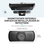 AGPTEK Freisprecheinrichtung für Auto, Bluetooth 5.0, integriertes Mikrofon, mit Clip für GPS, Musik, TF-Kartenslot, automatische Wiederverbindung, Lautsprecher, IOS Siri & Google Assistant, Schwaz