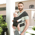 Babytrage für Neugeborene ab Geburt, MOMTORY Komfortabler Hüftsitz für Baby(3-12kg), Ergonomischer Tragetuch Neugeborenes bis Kleinkind mit Klettverschluss, Leicht Verstellbare Hüfttrage - Dunkelgrau