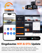 VANTRUE N2X 2.7K+1080P Dashcam Auto Vorne Innen, STARVIS 2 Dual HDR Nachtsicht Dash Cam, 2.5K/60FPS Front, GPS, 5GHz WiFi, App & Sprachsteuerung, 2″ 323° Dasch-Cam 24/7 Parkmodus, G Sensor, max. 1TB