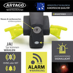 ARTAGO 870 Hochwertige Lenkradkralle 2in1 Ohne/Mit Alarm 120dB+LED, Sicherer und Abschreckender Lenkradsperre um die Lenkradspeiche, Fortschrittlichste Lenkradschloss zur Auto-Diebstahlsicherung