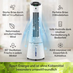 Klarstein Luftkühler mit Wasserkühlung, 5-in-1 Verdunstungskühler, Luftbefeuchter, Ventilator, Luftreiniger & Nachtmodus, Mobile Klimageräte Luftkühler 6L, 45 Watt Air Cooler, 180 m³/h Luftstrom