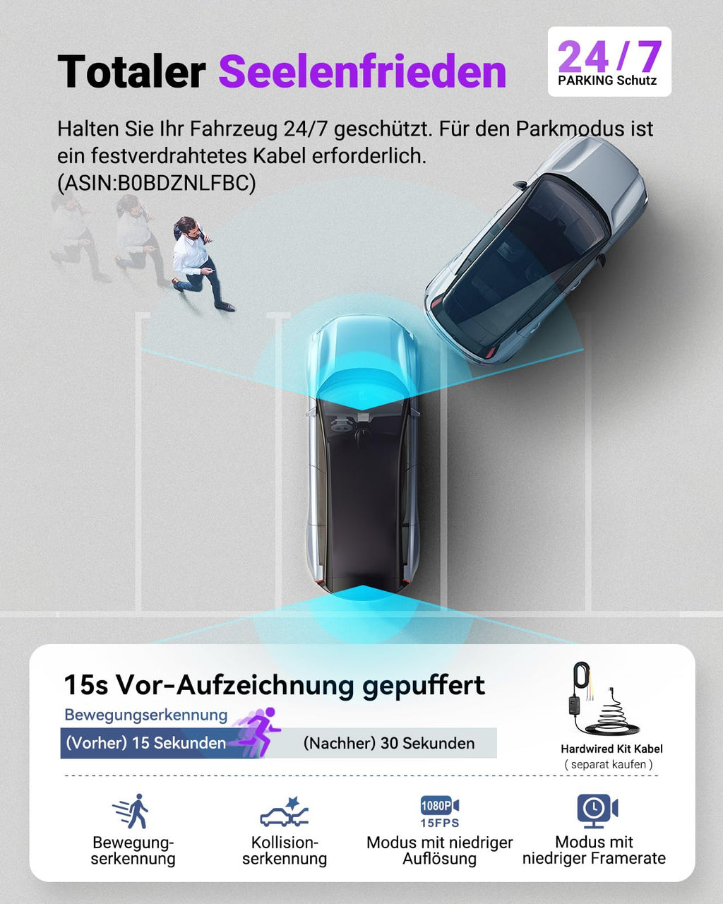 VANTRUE S1 PRO MAX 4K + 4K Dashcam Auto Vorne Hinten mit Dual STARVIS 2 Nachtsicht HDR, 24H Parkmodus Dash Cam, 5,8GHz WLAN GPS 360 Grad Auto Kamera, ADAS, LTE Optional, Sprachbefehl, 1TB Max