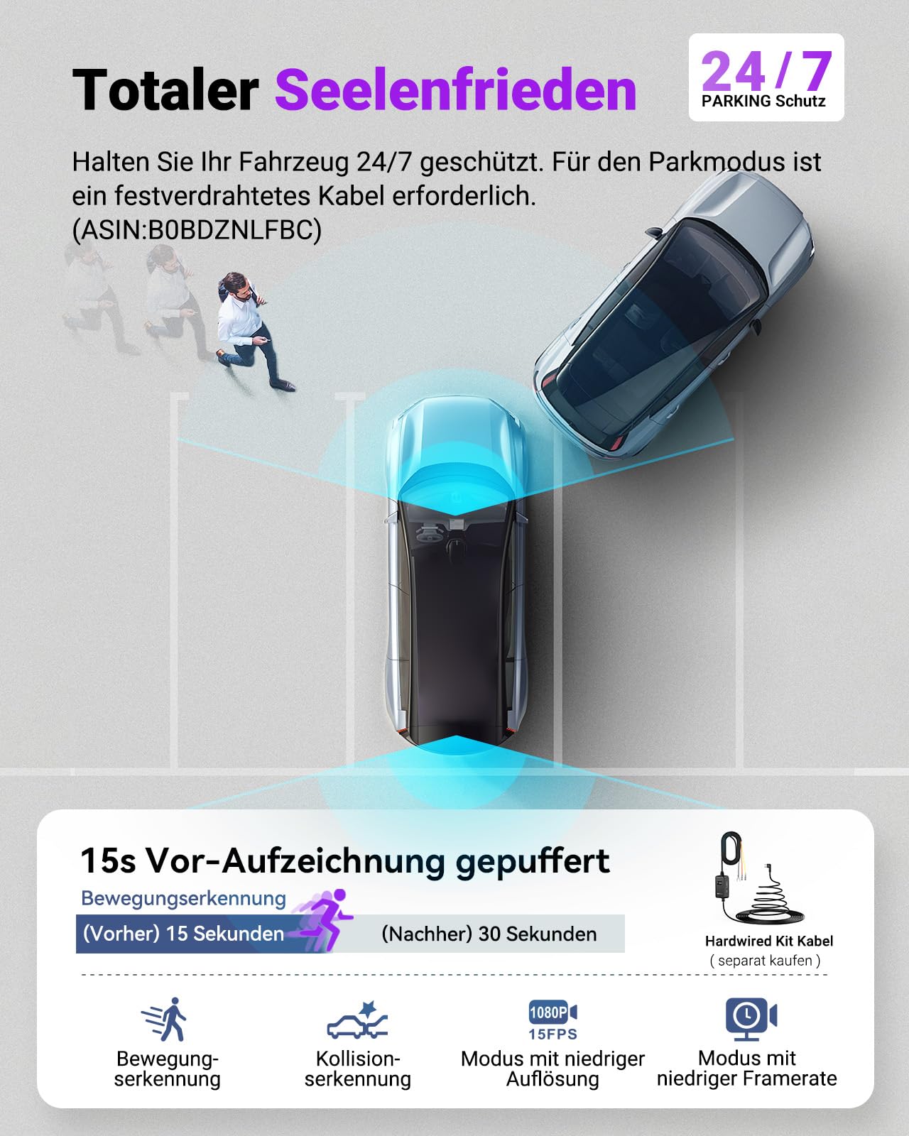 VANTRUE S1 PRO MAX 4K + 4K Dashcam Auto Vorne Hinten mit Dual STARVIS 2 Nachtsicht HDR, 24H Parkmodus Dash Cam, 5,8GHz WLAN GPS 360 Grad Auto Kamera, ADAS, LTE Optional, Sprachbefehl, 1TB Max