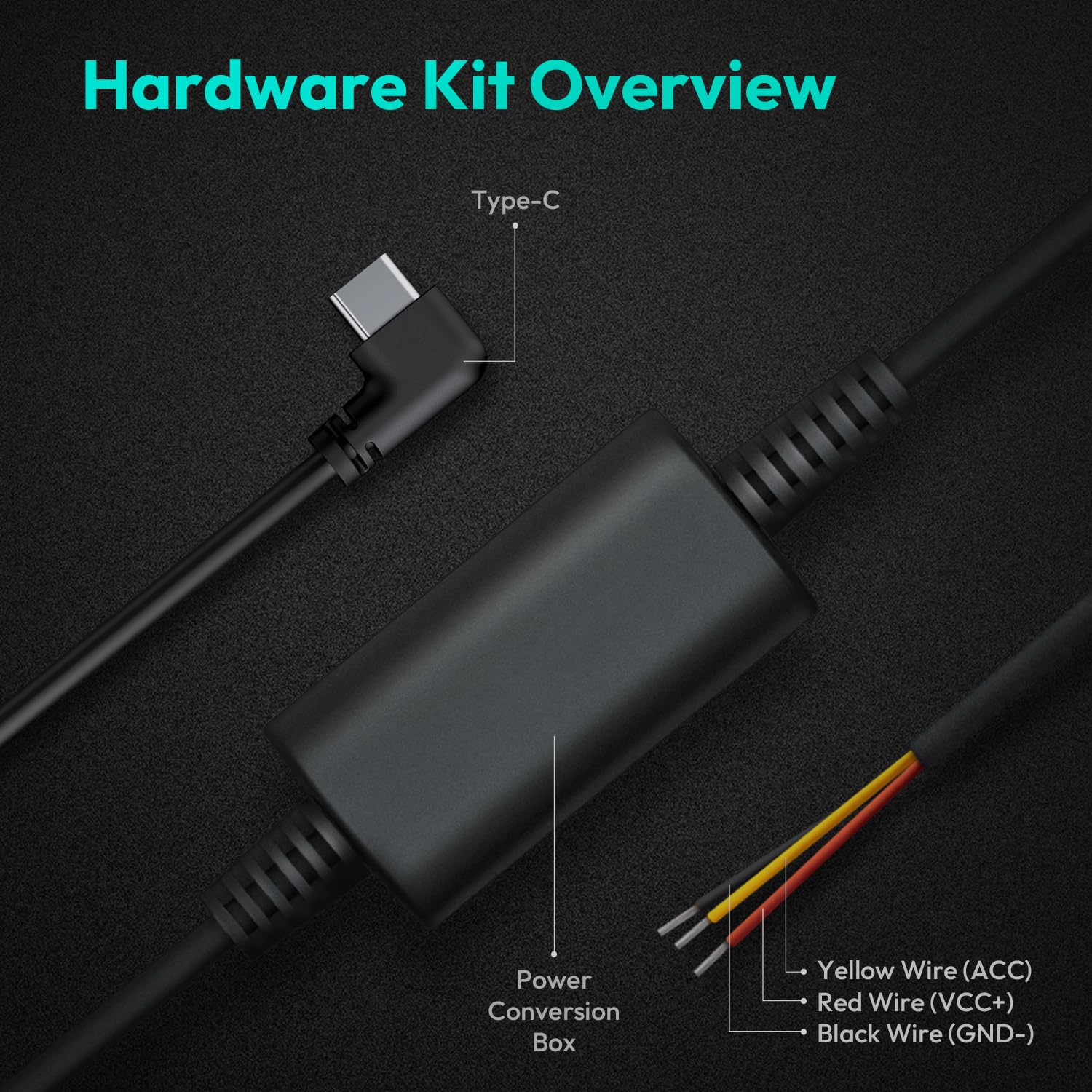 BOTSLAB Dashcam-Hardwire-Kit(Typ-C) für Dashcam G980H/G980H Pro/G980H 3 Kanal/G980H 4 Kanal
