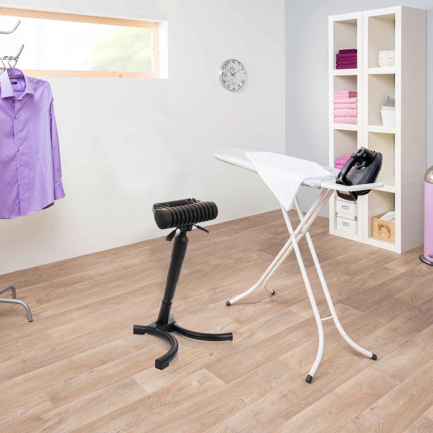 hjh OFFICE 830025 Stehhilfe TOP Work 33 Hartschaum/Metall bequemer Arbeitsstuhl, Stehhocker ergonomisch, höhenverstellbar