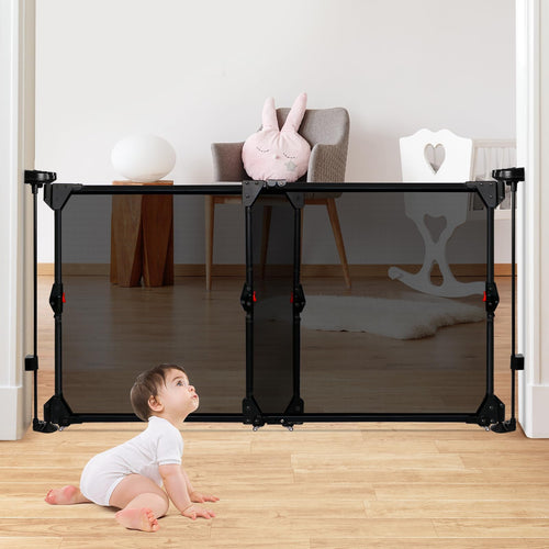 Ausziehbar Türschutzgitter,Babygitter,Treppenschutzgitter,Hundegitter,80-140cm Breit, 71cm Hoch, Wohnung Türgitter Öffnung in Zwei Richtungen