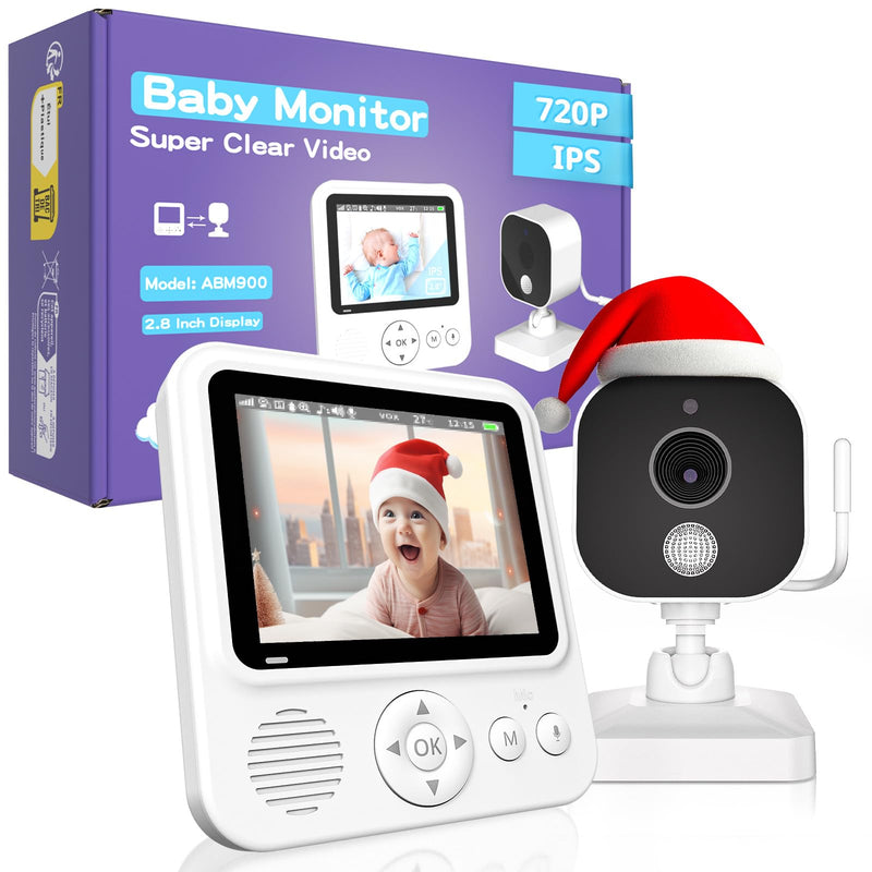 OBVHNUA Babyphone mit Kamera 720P IPS Video Babyphone ohne WLAN mit 2000mAh Akku Digitale Zoomfunktion Nachtsicht Temperatur-Alarm Zwei-Wege-Audio Schlaflieder VOX-Modus