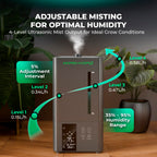 MARS HYDRO New Plant Humidifier 6L,with Adjustable Humidity,Timer Function,Ultrasonic Precise and Silent Operation,No-Leak Seal for Grow Tent,Indoor Planting,Greenhouse