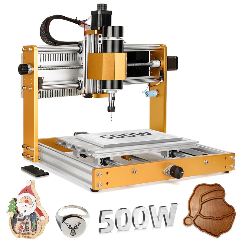 LUNYEE 500 W Ganzmetall CNC-Fräsmaschine, 3018 Pro Max CNC-Holzfräse, 3-Achsen-Metall fräsmaschine zum Schneiden von Holz, Acryl, MDF, PCB-Kunststoff, Arbeitsbereich: 300 x 180 x 80 mm