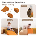 BanaSuper 6 STK Groß Schaumstoff Bausteine für Kinder, XXL Softbausteine Baby zum Klettern, Montessori Riesenbausteine Spielzeug, Indoor Spielplatz, EN71-zertifiziert, Waschbare Hülle, Bunt
