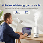raydrop Luftbefeuchter für Schlafzimmer & Kinderzimmer, 1,7 L Leiser & Platzsparender Ultraschall-Raumbefeuchter für Baby & Pflanzen, Einfache Bedienung & Leicht zu Reinigen, Automatische Abschaltung
