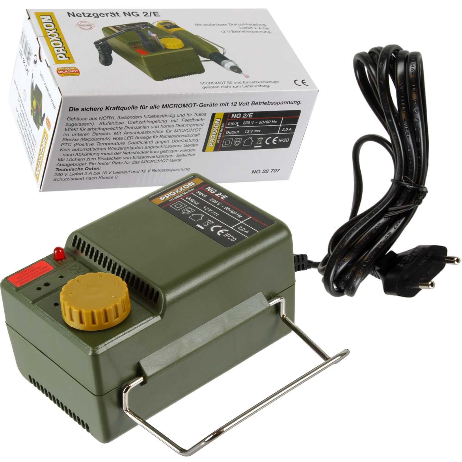 Proxxon 28707 Micromot Netzgerät Netzteil NG2/E Trafo mit Drehzahlreglung 230 Volt AC Wechselstrom auf 12 Volt DC Gleichsstrom