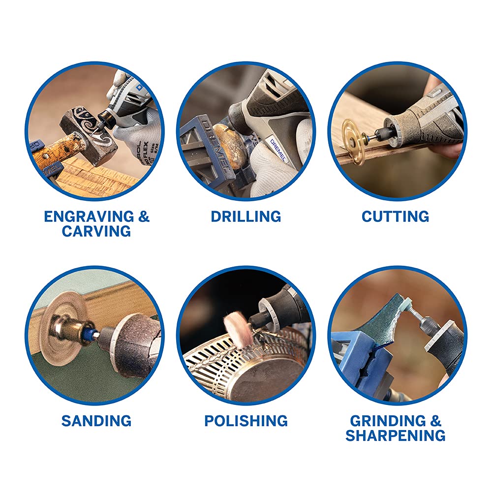 Dremel 4250 Rotationswerkzeug 175 W, Multifunktionswerkzeug-Set mit 3 Vorsatzgeräten und 45 Zubehören, 175-W-Motor mit Konstantelektronik, variable Drehzahl 5.000-35.000 1/min