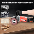 HYCHIKA 1400W Satiniermaschine, Bürstenschleifer zur Renovierung von Oberflächen, Holz Renovierungsschleifer 8 Gänge Variabler Drehzahlbereich 600-3600RPM, Metall Schleifmaschine Bürstmaschine