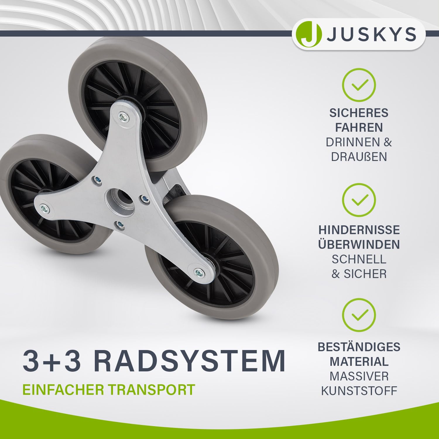 Juskys Treppensackkarre klappbar & bis 80 kg belastbar - Alu Mini Sackkarre für Treppen - mit Handschuhen & Expanderseilen - Treppensteiger klein