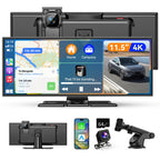 11.5 Zoll Carplay Display Android Auto Display,Car Play IPS Touch Screen Kabelloses Carplay Android Auto Bildschirm mit AUX/FM,4K DashCam,1080P Rückfahrkamera,Mirror Link,Bluetooth für alle Fahrzeuge