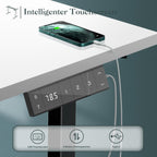 JUMMICO Höhenverstellbarer Schreibtisch Gestell mit USB-Buchse und Kabelwanne, Elektrisch Stufenlos Höhenverstellbar Ttischgestell mit Rollen, Steh Schreibtisch Stehpult（Schwarz）