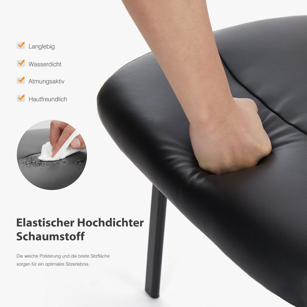 Sweetcrispy Besucherstühle, Konferenz-Empfangsstühle, Bequeme Arbeitsstühle, Bürostühle mit hochwertiger Halbpolsterung und Kunstlederbezug, Wartezimmerstuhl mit Armlehnen, gepolstert, 1er-Set