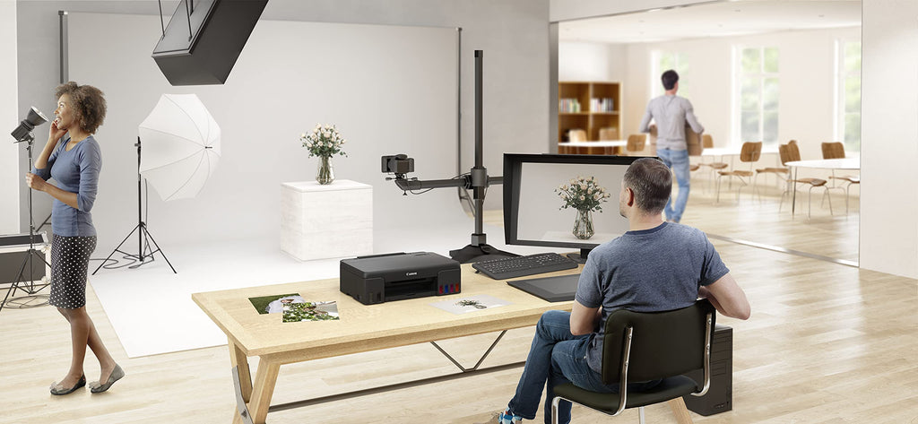 Canon Tintenstrahldrucker PIXMA G550 MegaTank Drucker (4.800 x 1.200 dpi, Fotodrucker 10x15 cm, LC Display, WLAN, Canon PRINT App, Mopria, AirPrint, wireless Printing, Auto Power On/Off) schwarz