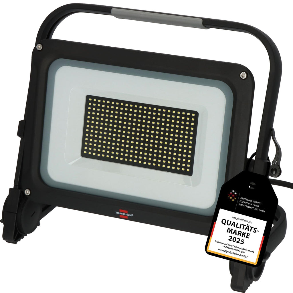 Brennenstuhl LED Baustrahler JARO 20060 M (150W, 17500lm, 6500K, IP65, dimmbar, 5m Kabel, LED Arbeitsstrahler mit Schnellspannverschluss)