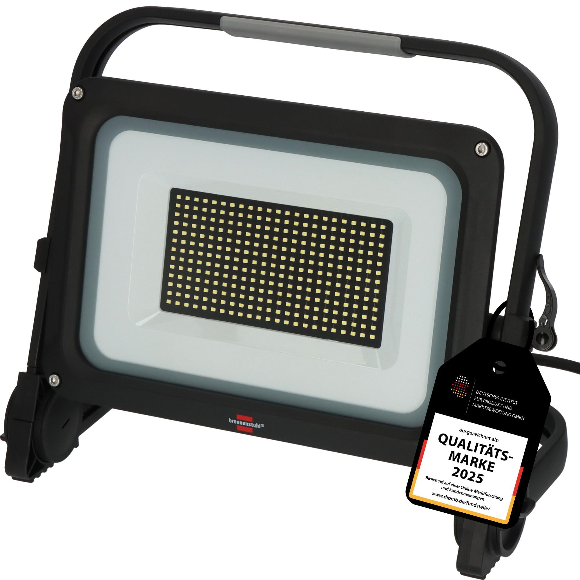 Brennenstuhl LED Baustrahler JARO 20060 M (150W, 17500lm, 6500K, IP65, dimmbar, 5m Kabel, LED Arbeitsstrahler mit Schnellspannverschluss)