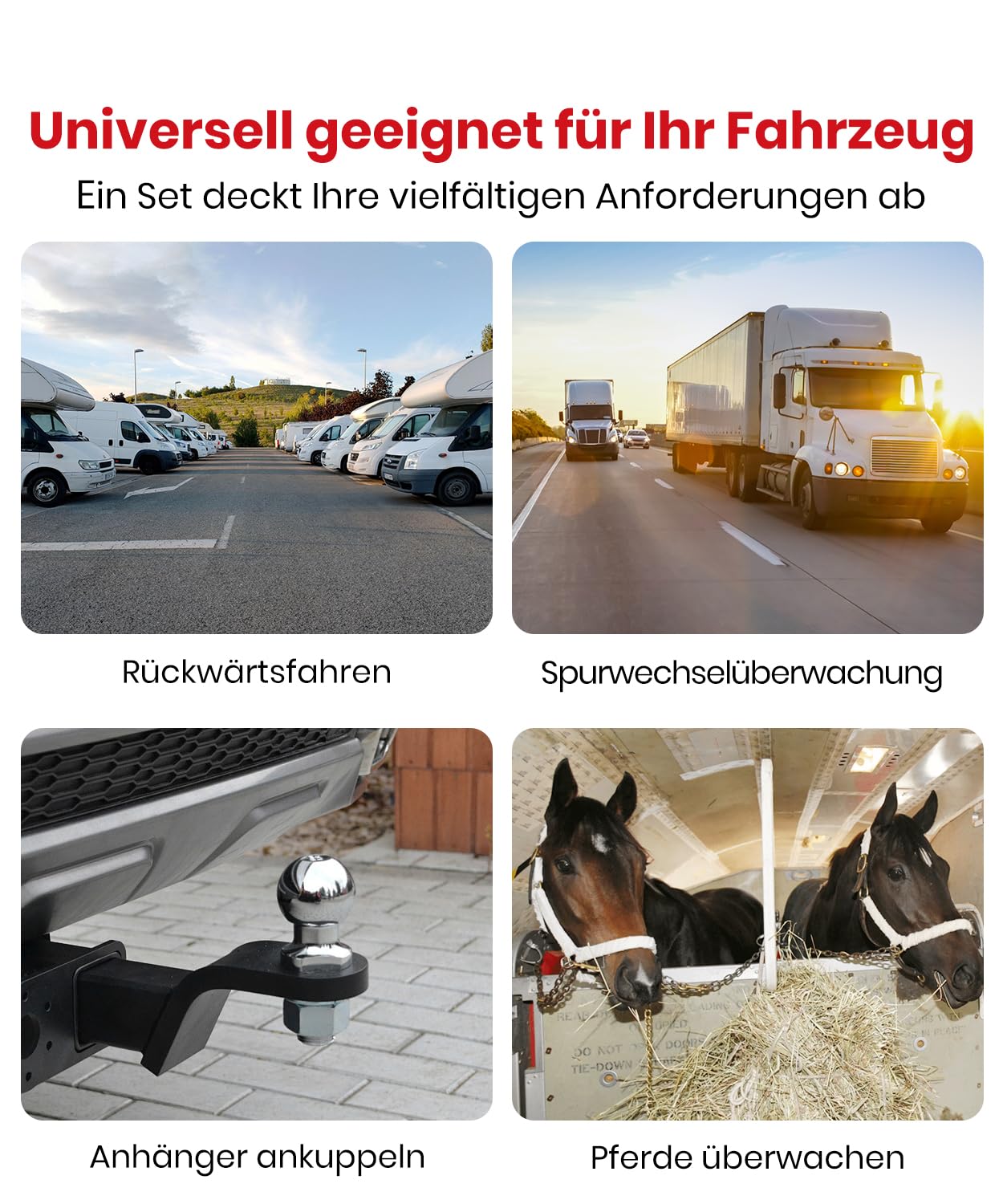 Solar Rückfahrkamera Kabellose Magnetisch: 5 Zoll HD 1080P Bildschirm 1 Min Magnetische Installation Starke Signal IP69K wasserdichte Rückfahrkameras mit Aufbewahrungstasche für Auto SUV LKW Anhänger