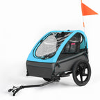 Fiximaster Kinderfahrradanhänger, Fahrradanhänger für 1-2 Kinder, Ergonomischer Sitz, Einfache Montage, Faltbar, Mit Luftreifen und Aufbewahrungstaschen