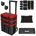 Original Einhell E-Case Tower Systemkoffer-Set (max. 120 kg, bestehend aus 3 Koffern inkl. Zubehör, Aufbewahrung & Transport von Zubehör und Werkzeug, stapelbar, verknüpfbar)