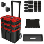 Original Einhell E-Case Tower Systemkoffer-Set (max. 120 kg, bestehend aus 3 Koffern inkl. Zubehör, Aufbewahrung & Transport von Zubehör und Werkzeug, stapelbar, verknüpfbar)