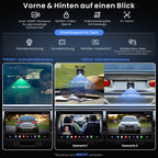 ATOTOZONE 12.9" QLED AI Android Autoradio 1 DIN, Floating Screen Auto, 8G+128G In-Dash Navigation,4G LTE, Kabelloses CarPlay & Android Auto, Dual-Phone & 2 Bluetooth,SCVC,GPS-Tracking,X10G129E