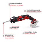 Einhell Akku-Universalsäge TE-AP 18/13 Li-Solo Power X-Change (18 V, 13 mm Hubhöhe, 50 mm Schnitttiefe Holz, handliches Design, inkl. Zubehör, ohne Akku)