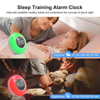 Kinder Wecker Digital, Schlaftrainer mit Nachtlicht, Lichtwecker mit 10 White Noise, Snooze und Timer 15/30/60/90 mins, LED mit Licht Tischuhr ohne Tick, Geschenke für Mädchen Jungen