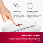 OLYMPIA PS 53 CC Pro Aktenvernichter weiß | Papierschredder für Home Office & Büro | Schredder Aktenvernichter P-4 | Partikelschnitt 4×38 mm | 6-Blatt Shredder Papier | 15 L Papier Schredder Gerät