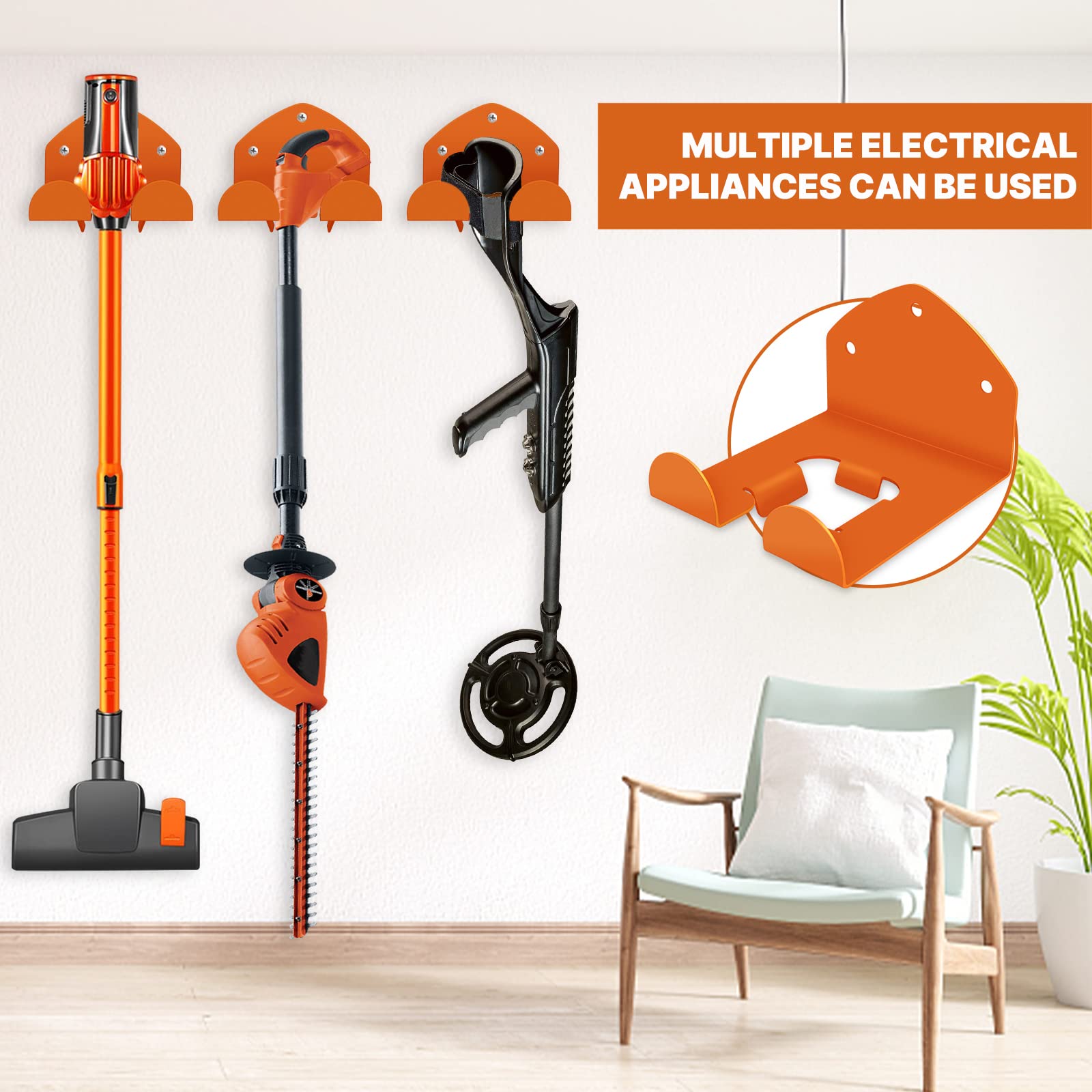 FLEXI RODS Garage Storage Garage Organizer Trimmer Rack Garden Power Tool Hanger for Grass Trimmer, Hedge Trimmer, Garage Wall, Garage Trimmer, Garden Tools, 1 Pack