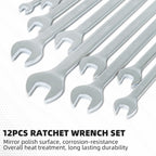 CCLIFE Ratschenschlüssel Set Ringratschenschlüssel, 12tlg 8-19mm Cr-V 72 Zähnen