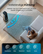 Pro Breeze 101cm rotorloser Ventilator - Ventilator oszillierend mit Fernbedienung, LED Display, 6 Geschwindigkeiten - Turmventilator sehr leise, 5 Betriebsmodi, Auto 60° Oszillation, 7h Timer