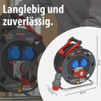 Brennenstuhl Garant CEE 1 V2 IP44 Kabeltrommel (CEE-Kabeltrommel mit 30m Kabel in schwarz, ständiger Einsatz im Außenbereich IP44, Made in Germany)