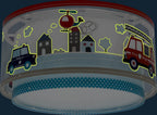 Dalber Deckenlampe kinderzimmer, Deckenleuchte für Kinder Polizei Autos Police, 60616N, E27