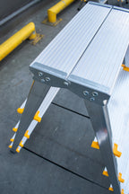 DRABEST Leiter PRO Serie Trittleiter Alu Klaptritt 8 Stufen Klappleiter Beidseitig Leiter max 150 kg