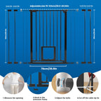 UBRAVOO Babygitter für Türen und Treppen,Druckmontage, kein Bohren,automatisch schließendes Metalltür-Sicherheitsgitter für Kinder&Haustiere, Mit Wandschutz und Verlängerungen (Schwarz-D, 76-104cm)