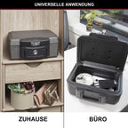 Master Lock Tresor Feuerfest und Wasserdicht mit Schlüssel, Dreifacher Schutz - Flug, Feuer und Flut, 4.9L, 15.6 x 36.2 x 33 cm