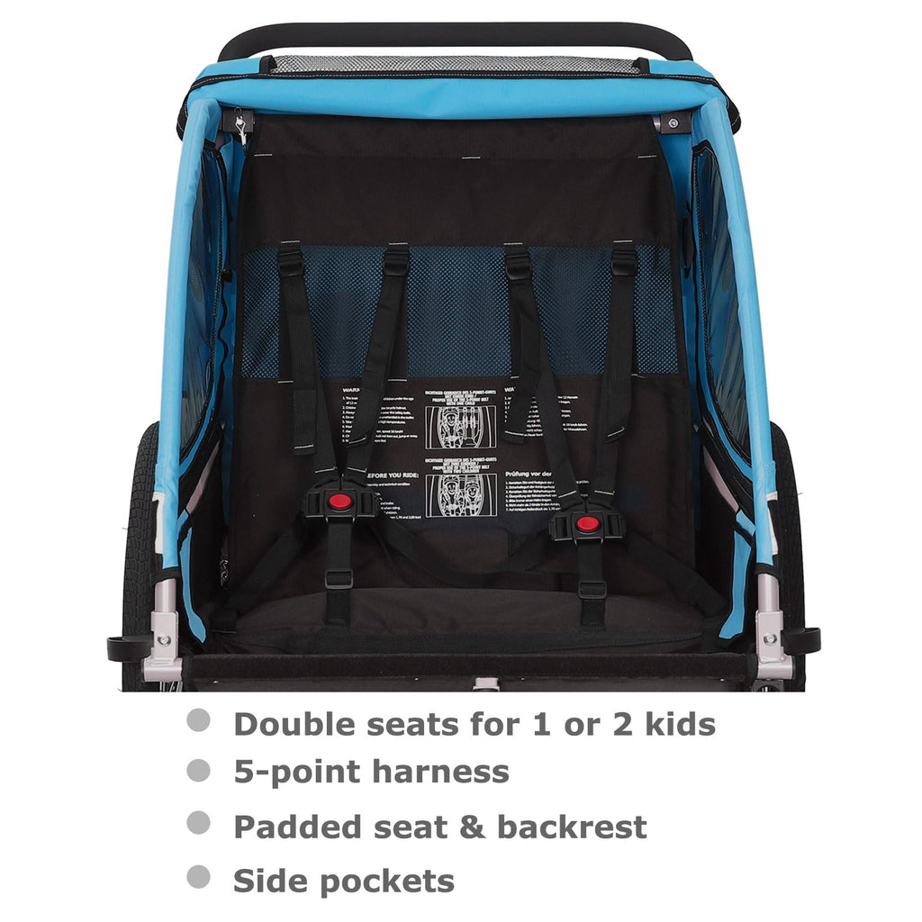 Tiggo Kinderanhänger Jogger 2 in 1 Kinderfahrradanhänger Fahrradanhänger Anhänger 50402