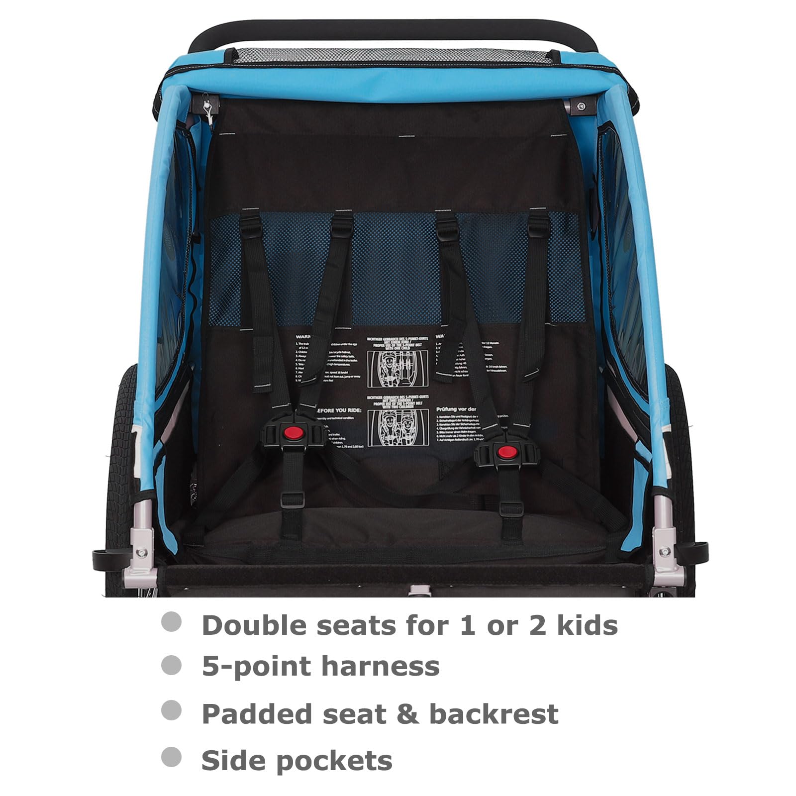 Tiggo Kinderanhänger Jogger 2 in 1 Kinderfahrradanhänger Fahrradanhänger Anhänger 50402